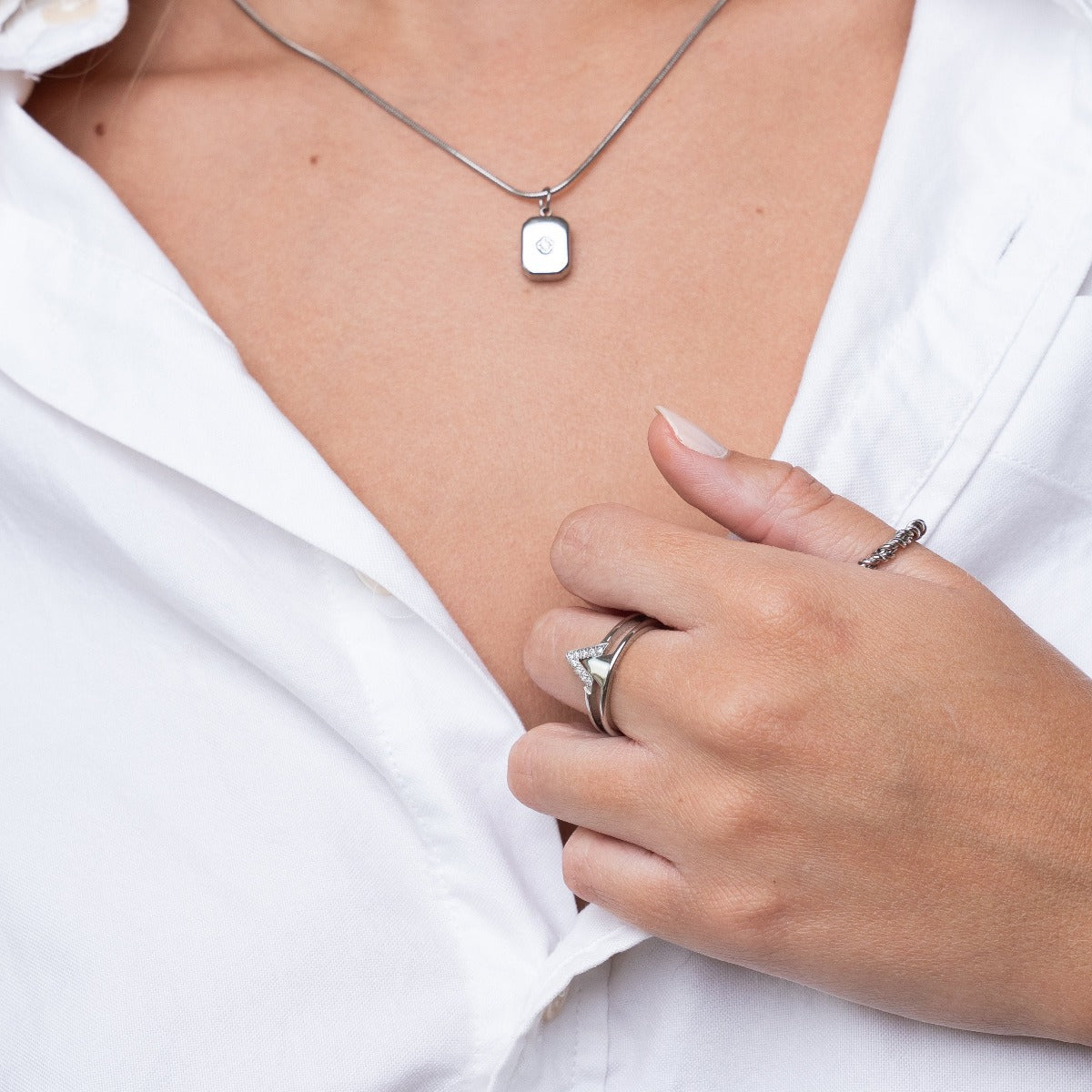 Colar Shine Pingente Prata