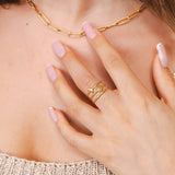 Anel Sky Ajustável Banhado em Ouro 18K