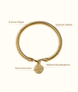 Bracelete Pingente São Bento Banhado em Ouro 18K