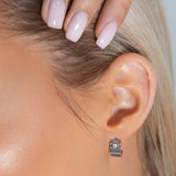 Brinco Square Charm Prata