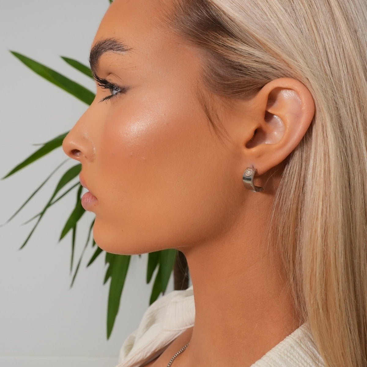Brinco Square Charm Prata