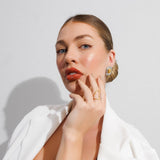 Brinco Square Lumière com Mix de Banhos Dourado e Prata