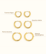 Brinco Trio de Argolas Banhado em Ouro 18K