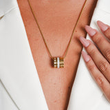 Colar Aro Triplo Algarismo Romano Banhado em Ouro 18k