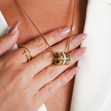 Colar Aro Triplo Algarismo Romano Banhado em Ouro 18k