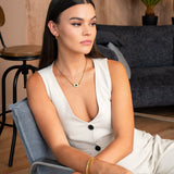 Colar Aura Esmeralda Banhado em Ouro 18K