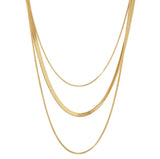 Colar Celina Trio Camadas Malha Banhado em Ouro 18K