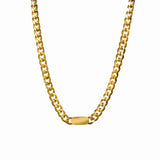 Colar Corrente Pingente Retangular Minimalista Banhado em Ouro 18K