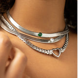 Colar Gargantilha Coração Minimalista Prata