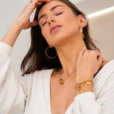 Colar Giratório Numeral Romanos Banhado em Ouro 18K