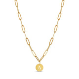 Colar Letra Inicial Clip Chain Banhado em Ouro 18K
