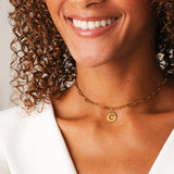 Colar Letra Inicial Clip Chain Banhado em Ouro 18K