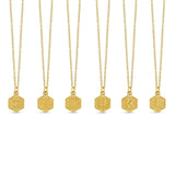 Colar Letra Inicial Hex Banhado em Ouro 18K