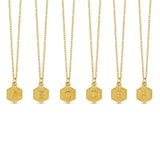 Colar Letra Inicial Hex Banhado em Ouro 18K