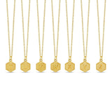 Colar Letra Inicial Hex Banhado em Ouro 18K