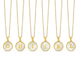 Colar Letra Inicial Marble Banhado em Ouro 18K