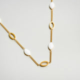 Colar Pingente Oval Angellica Banhado em Ouro 18K