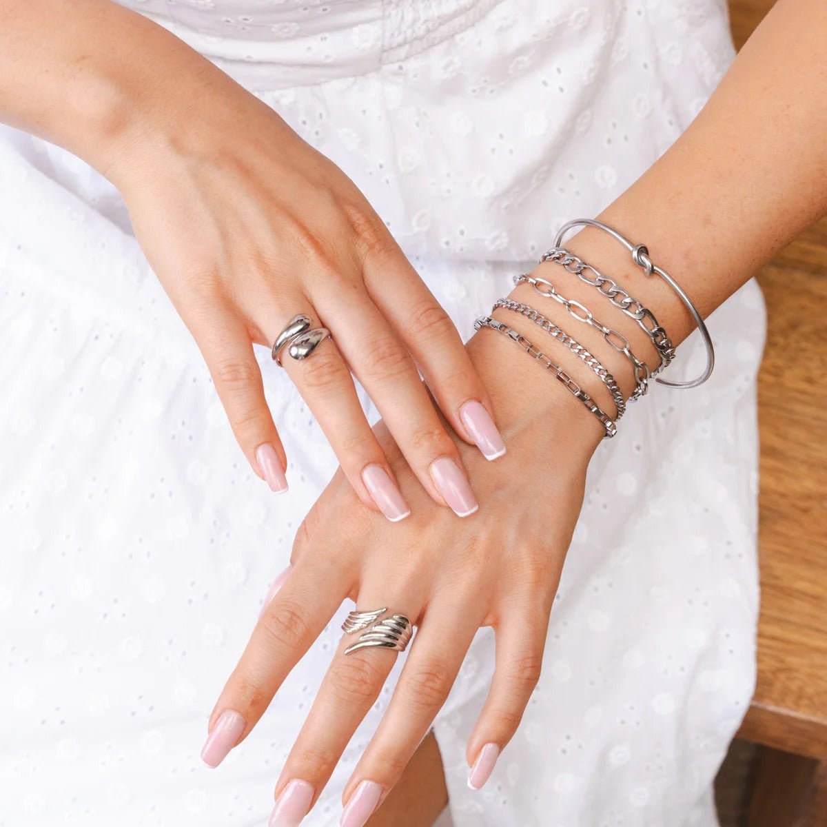 Kit Pulseiras Elegance & Bracelete Nó Prata