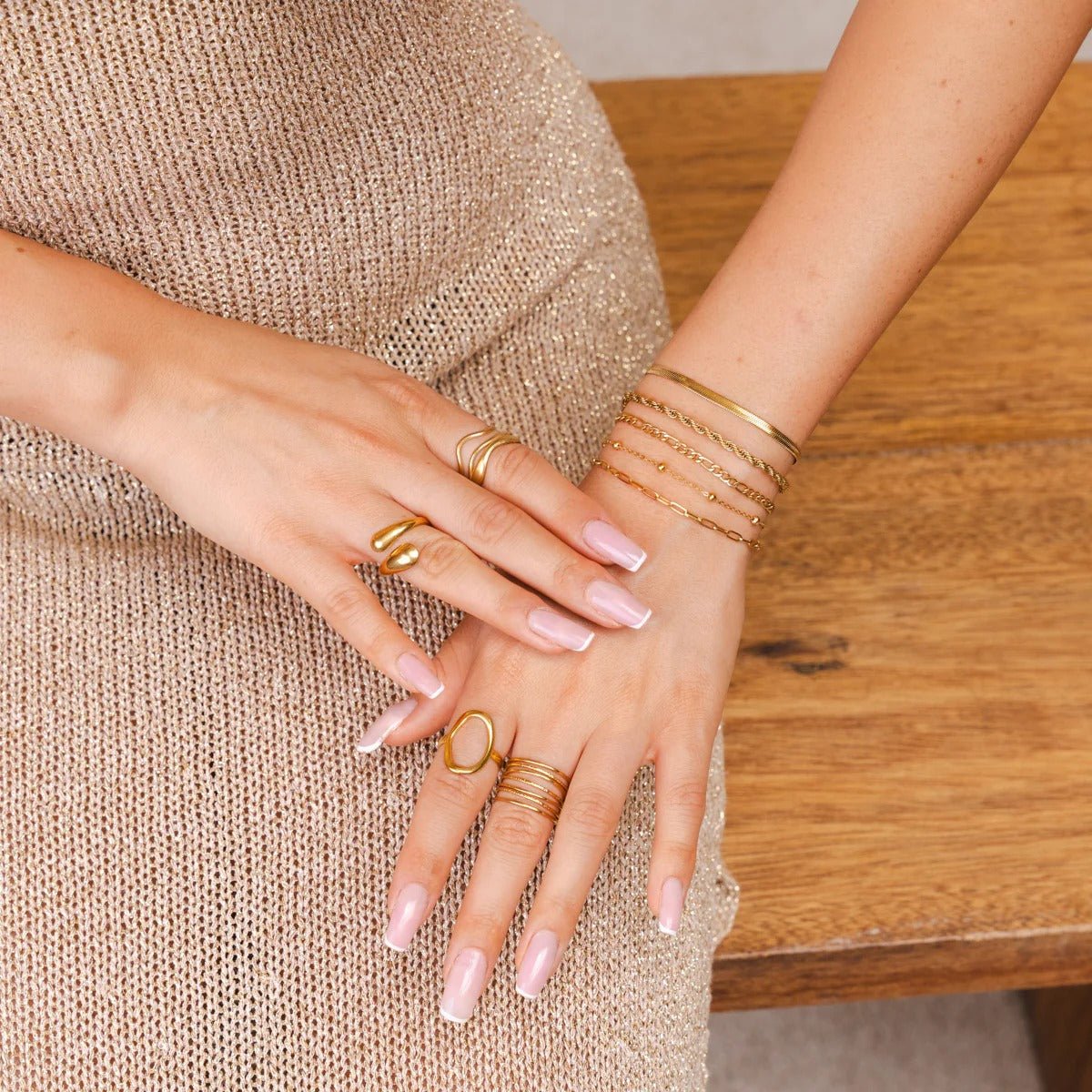 Kit Pulseiras Glamour Zircônias Banhado em Ouro 18K