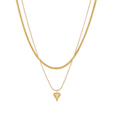 Mix de Colares Coração Esculpido Banhado em Ouro 18K