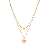 Mix de Colares Coração Marmorizado Banhado em Ouro 18K