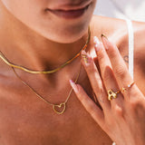 Mix de Colares Coração Minimalista Banhado em Ouro 18K