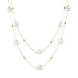 Mix de Colares Pérolas Irregulares Banhado em Ouro 18K