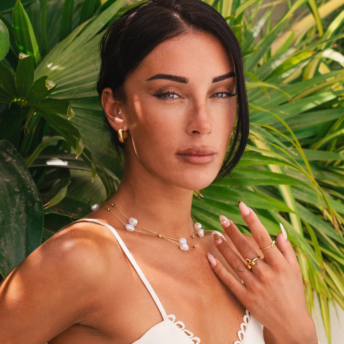 Mix de Colares Pérolas Irregulares Banhado em Ouro 18K