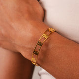 Bracelete Trevo Vazado Banhado em Ouro 18K