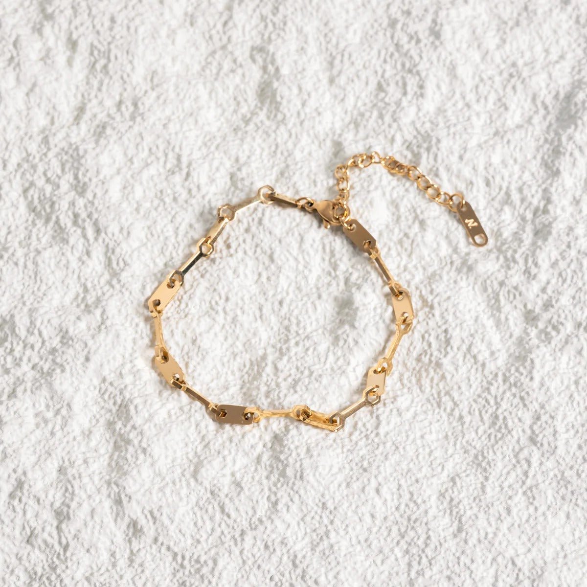 Pulseira Corrente Elos Tablet Banhada em Ouro 18K