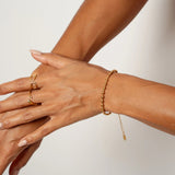 Pulseira Corrente Esferas Banhado em Ouro 18K