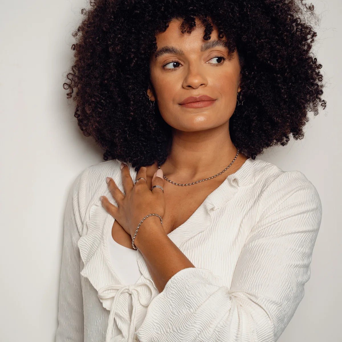 Pulseira Corrente Esferas Prata