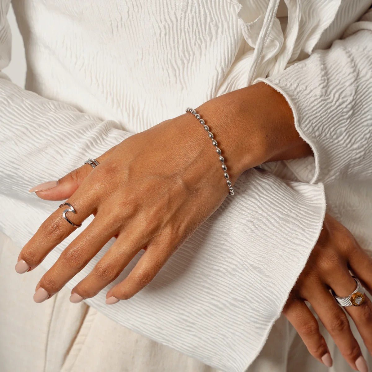 Pulseira Corrente Esferas Prata