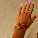 Bracelete Espiral Tríplice Banhada em Ouro 18K