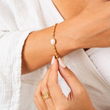 Pulseira Persia Pérola Banhado em Ouro 18k